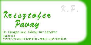 krisztofer pavay business card